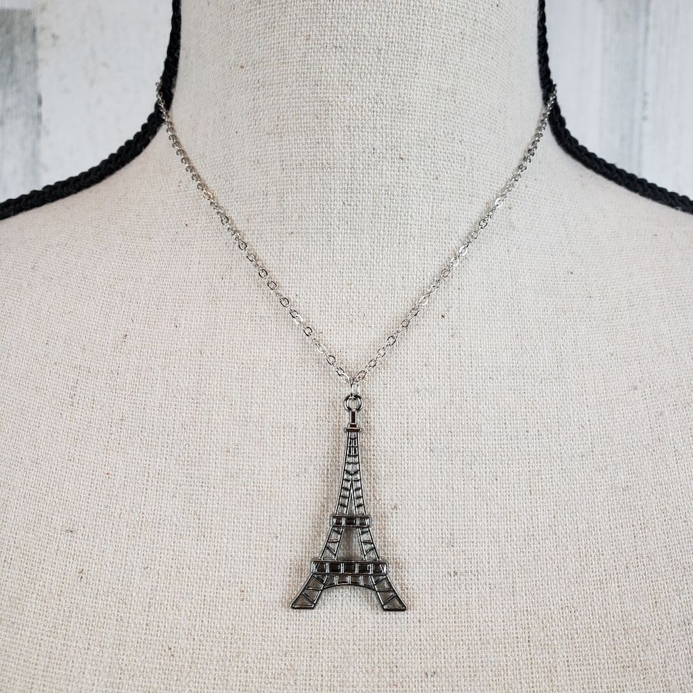 Silver Eiffel Tower Necklace
